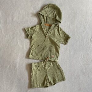 Carter's Olive Green Hooded Short Set
